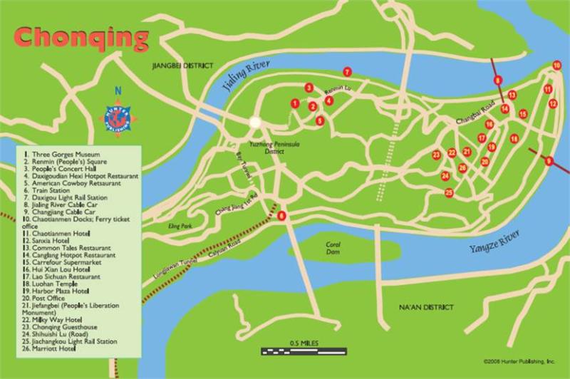 Chongging city centre carte